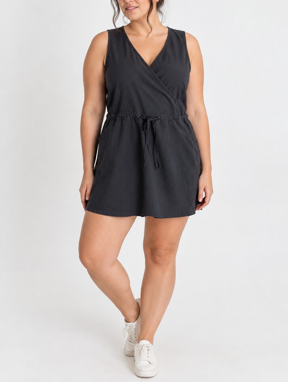 ACX Activewear Dress Black Sleeveless Wrap Dress - Size XL